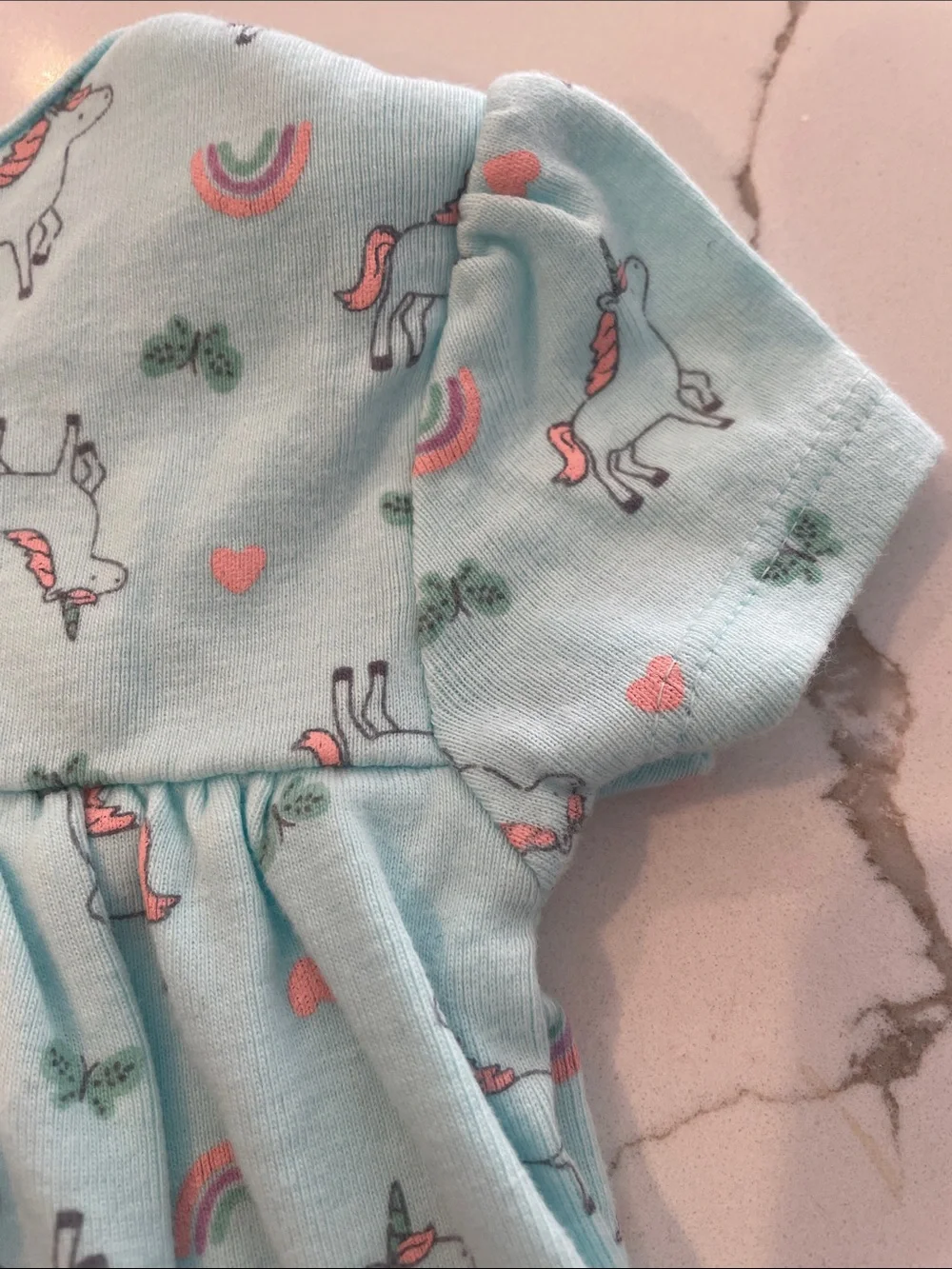 Unicorn Print Baby Dress Bodysuit